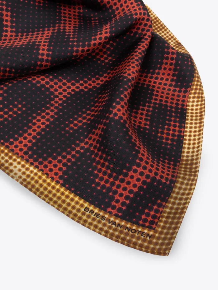 Men Dries Van Noten Scarves and Foulards Silk Square Scarf