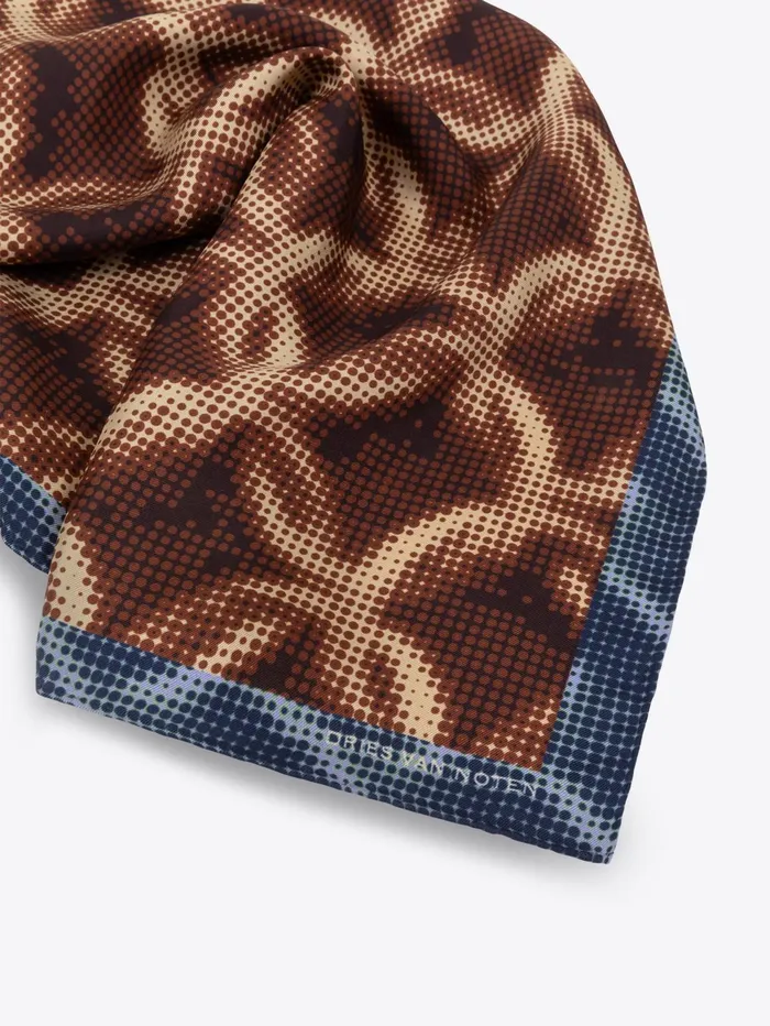 Men Dries Van Noten Scarves and Foulards Silk Square Scarf