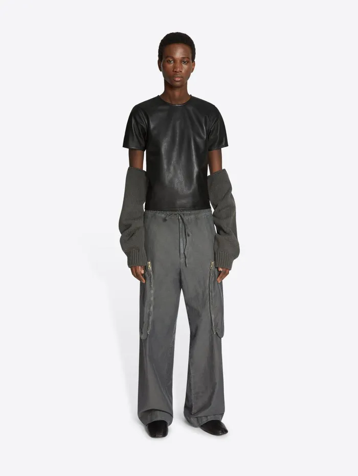 Men Dries Van Noten Shirts Leather Tshirt