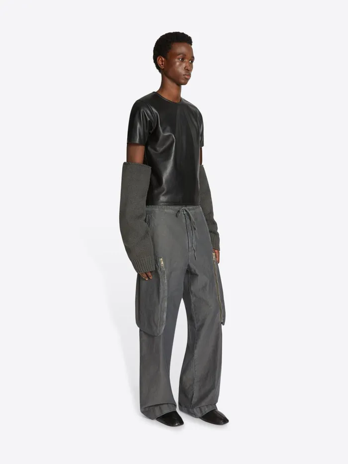 Men Dries Van Noten Shirts Leather Tshirt
