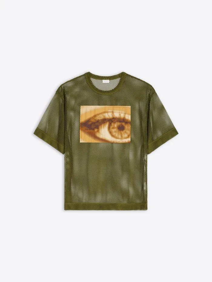 Men Dries Van Noten Tshirts and Sweatshirts Patch Mesh Tee