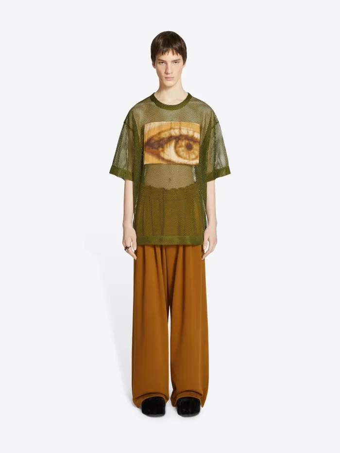 Men Dries Van Noten Tshirts and Sweatshirts Patch Mesh Tee