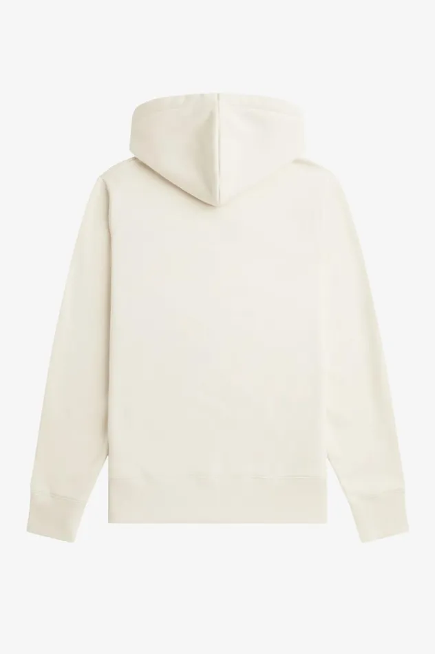 Men Embroidered Hooded Sweatshirt Ecru Fred Perry Sweatshirts