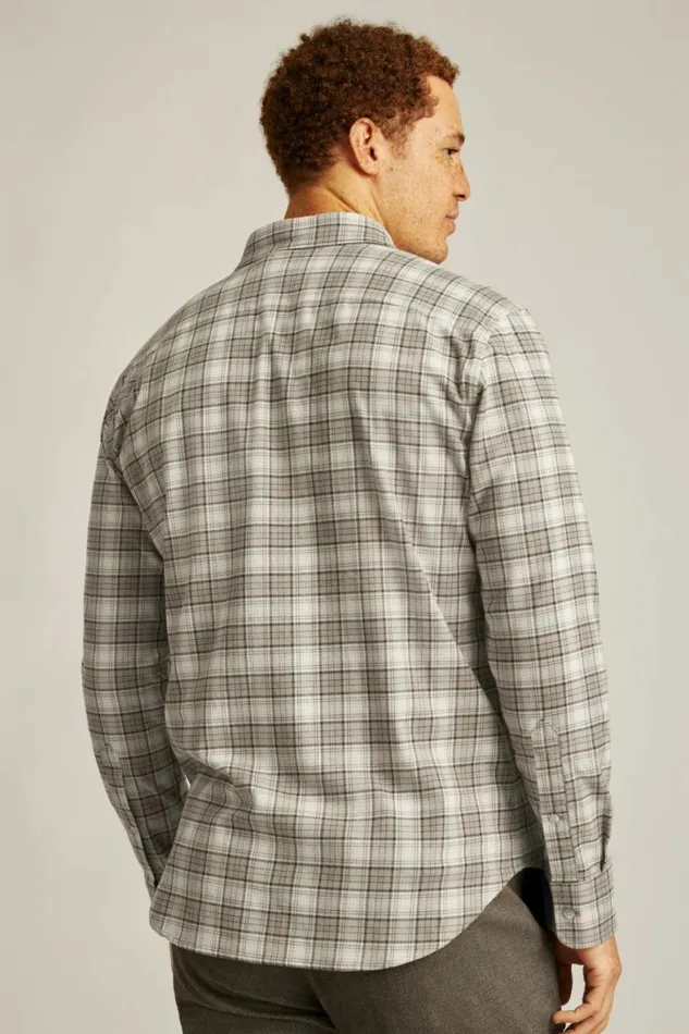 Men Everyday Lightweight Flannel Shirt Khaki Plaid Bonobos Overshirts