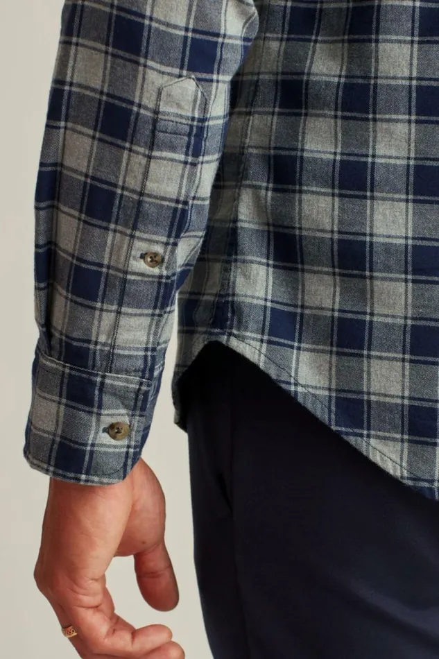 Men Everyday Lightweight Flannel Shirt Navy Grey Ansley Check Bonobos Overshirts