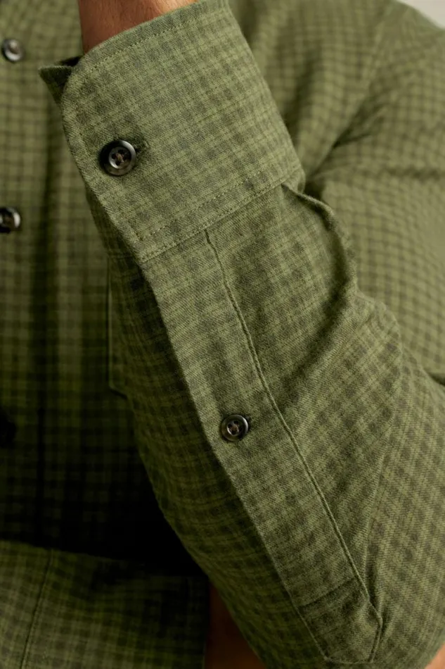Men Everyday Lightweight Flannel Shirt Olive Forest Check Bonobos Overshirts