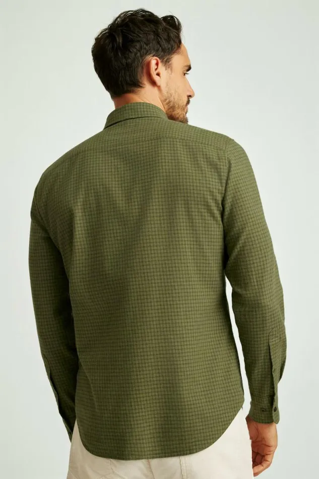 Men Everyday Lightweight Flannel Shirt Olive Forest Check Bonobos Overshirts
