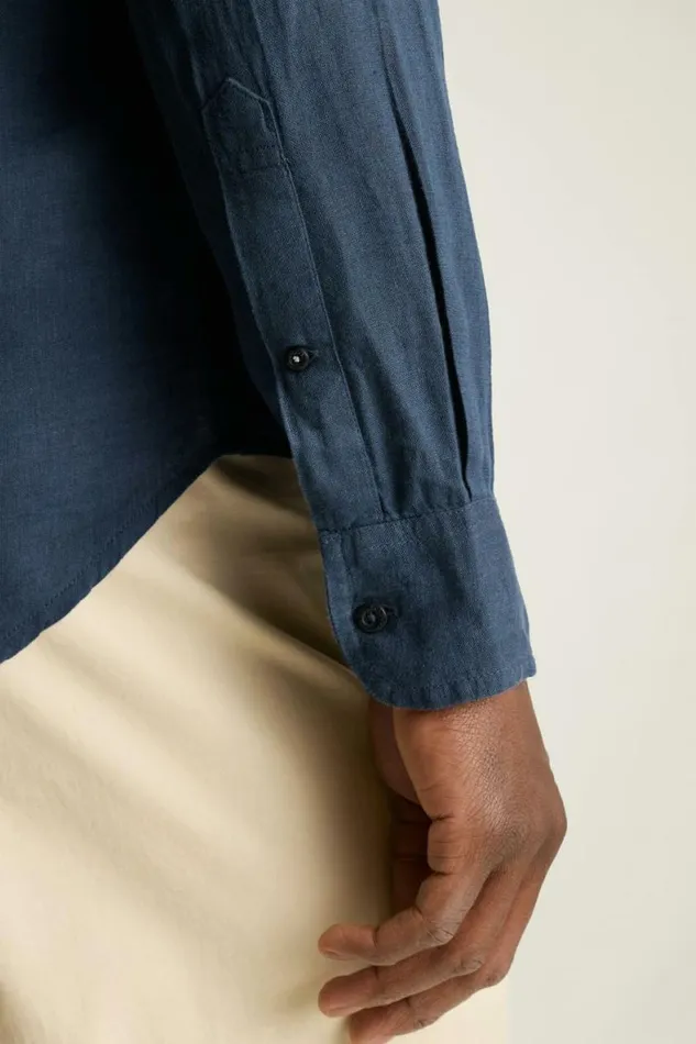 Men Everyday Linen Shirt Deep Navy Sea Bonobos Casual Shirts