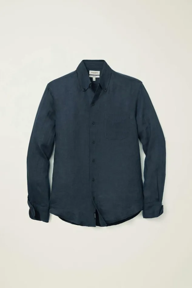 Men Everyday Linen Shirt Deep Navy Sea Bonobos Casual Shirts