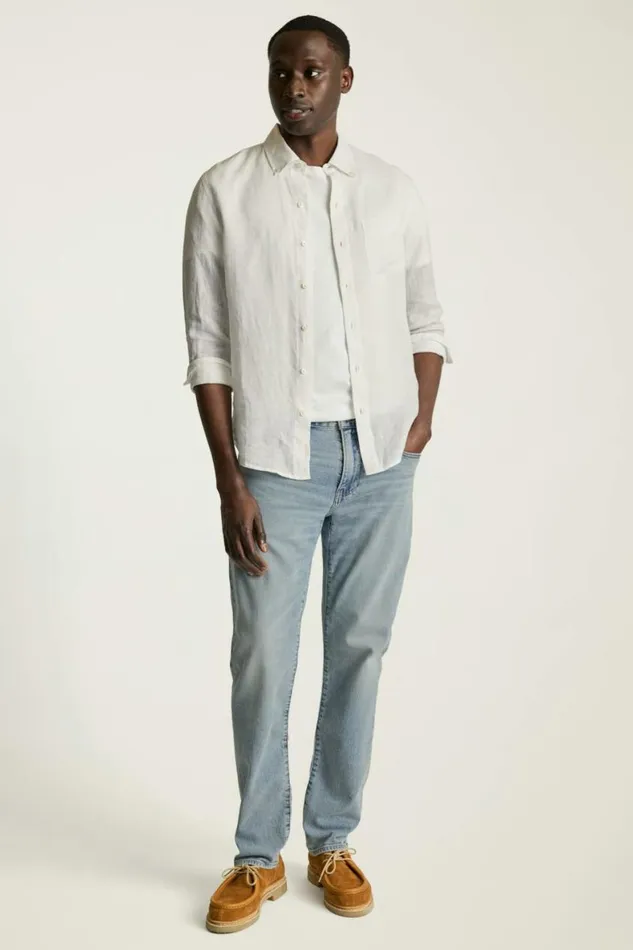 Men Everyday Linen Shirt White Pearl Bonobos Casual Shirts
