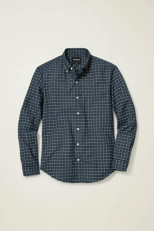 Men Everyday Oxford Shirt Navy Larchmont Plaid Bonobos Business Casual Shirts