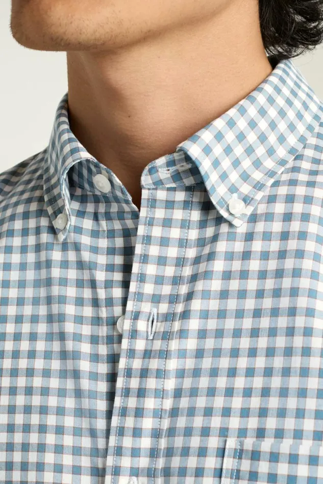Men Everyday Shirt Blue Ocean Plaid Bonobos Business Casual Shirts