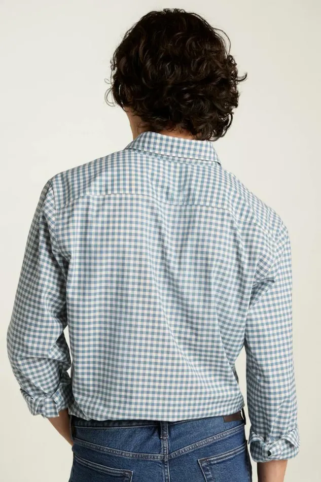 Men Everyday Shirt Blue Ocean Plaid Bonobos Business Casual Shirts