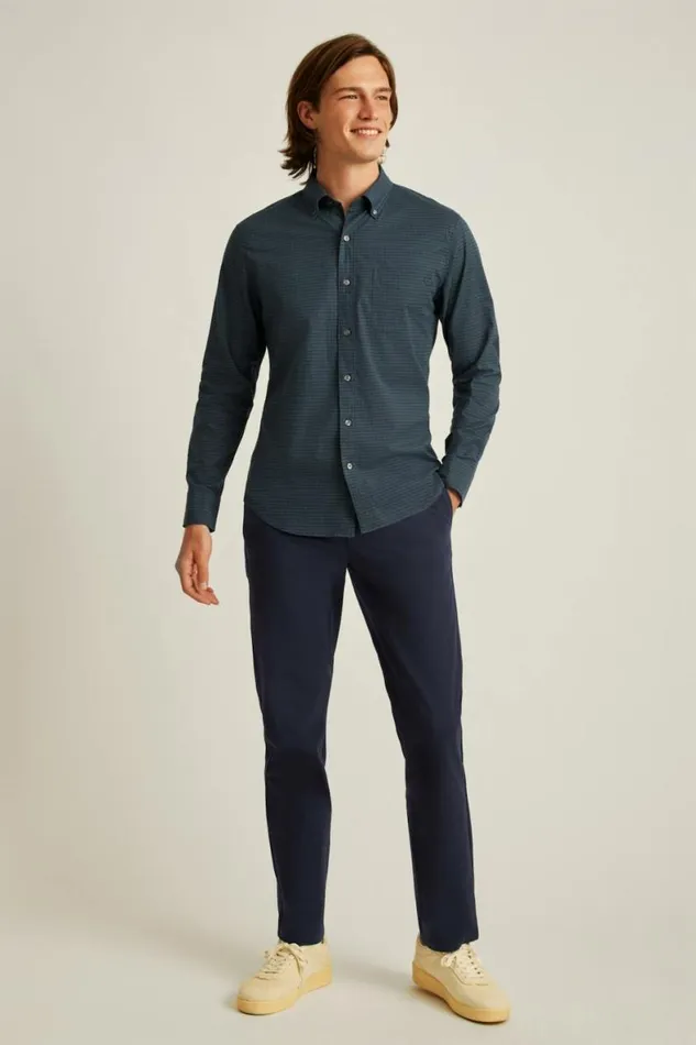 Men Everyday Shirt Navy Green Gingham Bonobos Business Casual Shirts