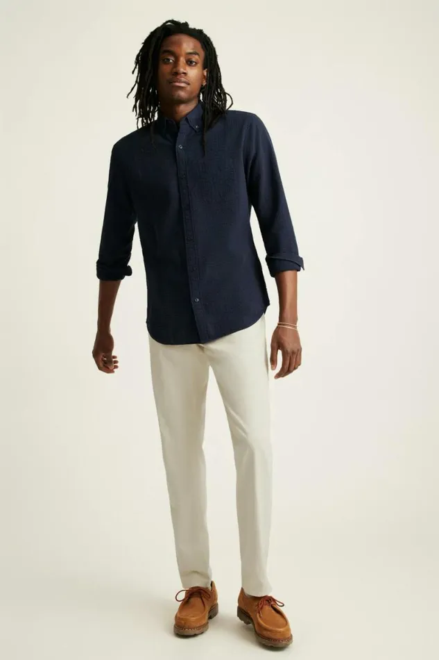 Men Everyday Shirt Navy Seersucker Bonobos Business Casual Shirts