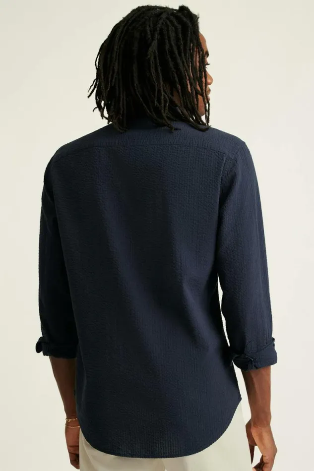 Men Everyday Shirt Navy Seersucker Bonobos Business Casual Shirts