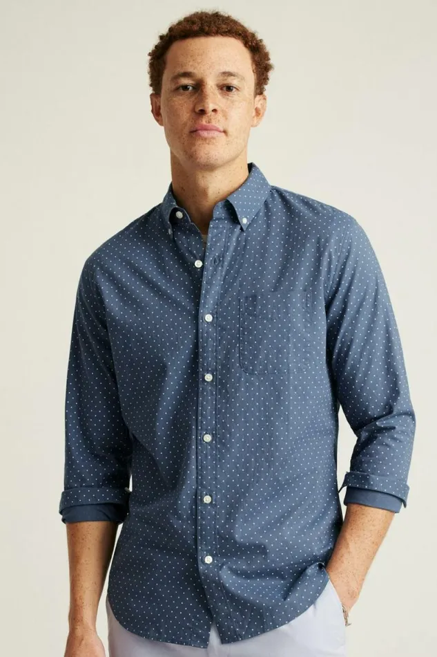 Men Everyday Shirt Navy White Dot Bonobos Business Casual Shirts