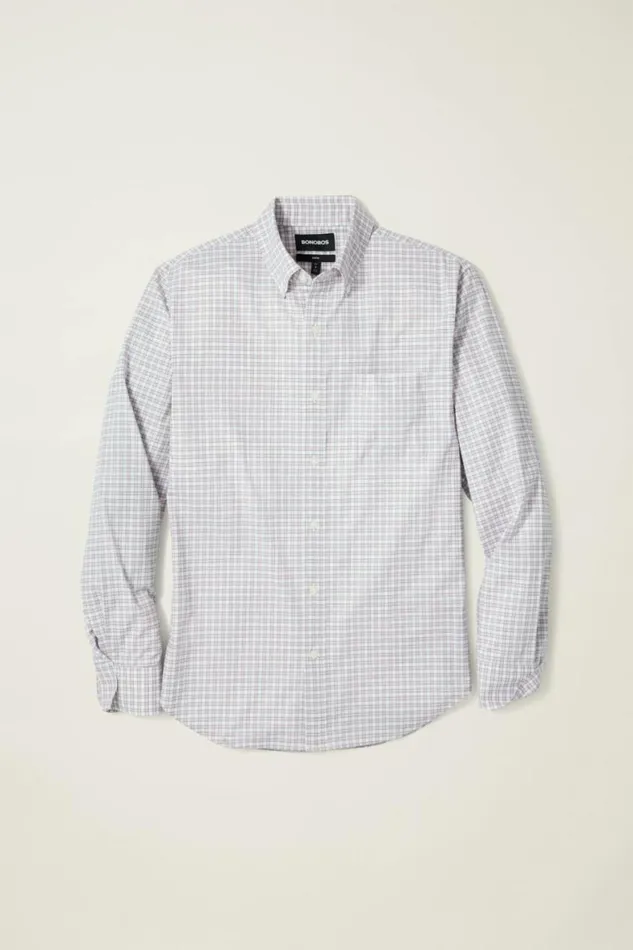 Men Everyday Shirt Pink Dawn Plaid Bonobos Business Casual Shirts