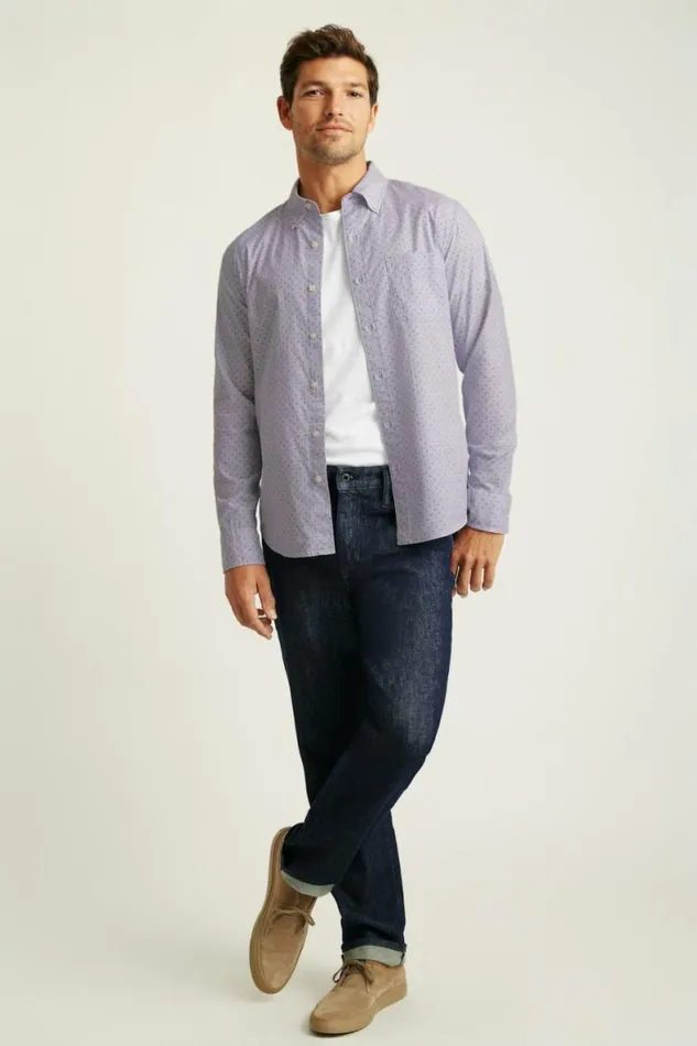 Men Everyday Shirt Purple Navy Dot Bonobos Business Casual Shirts