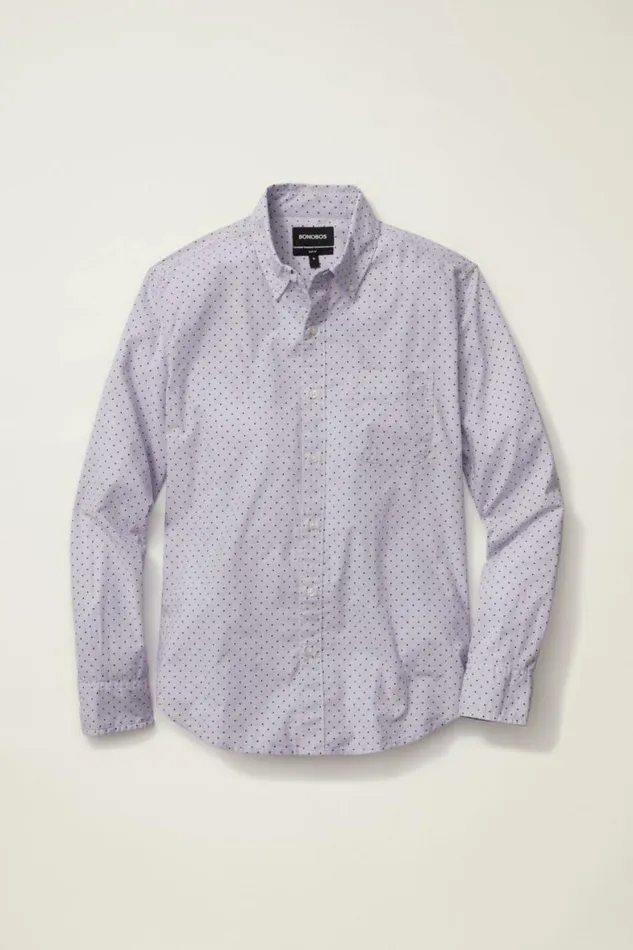 Men Everyday Shirt Purple Navy Dot Bonobos Business Casual Shirts