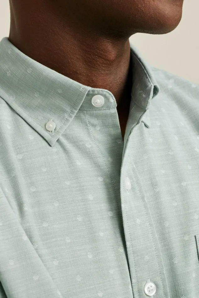 Men Everyday Shirt Sage Chambray Dobby Dot Bonobos Business Casual Shirts