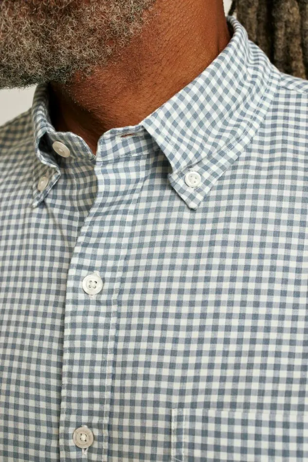 Men Everyday Shirt Sky White Gingham Bonobos Business Casual Shirts