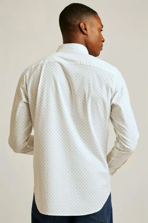 Men Everyday Shirt White Green Dot Bonobos Business Casual Shirts