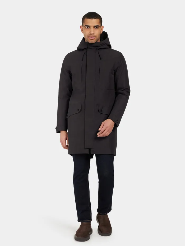 Men Falke Parka Black Didriksons Autumn Jackets