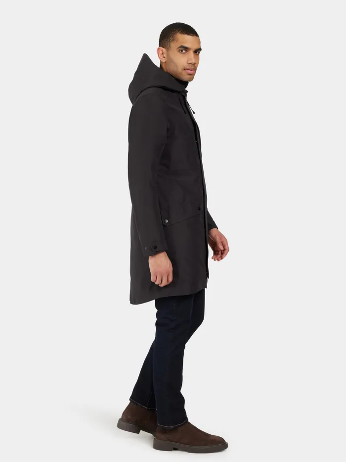 Men Falke Parka Black Didriksons Autumn Jackets