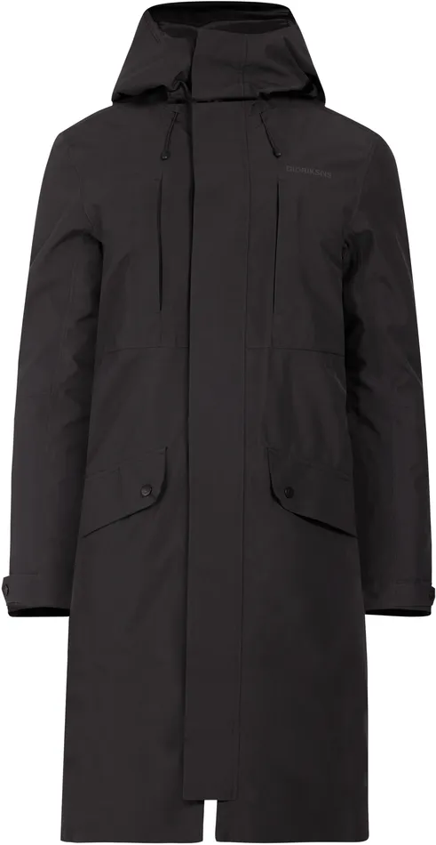 Men Falke Parka Black Didriksons Autumn Jackets