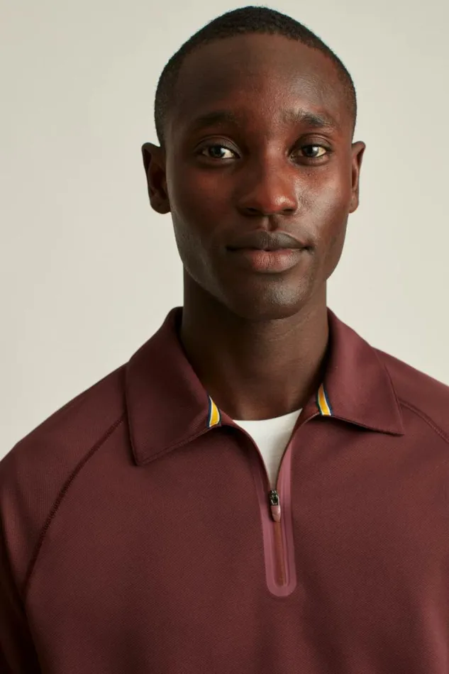 Men Fall Ball Long Sleeve Golf Polo Bordeaux Bonobos Golf Polos and Tops