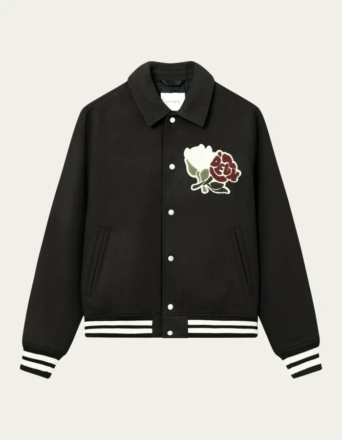 Men Felipe Varsity Wool Jacket 8211 BlackBlack Les Deux JacketsCoats