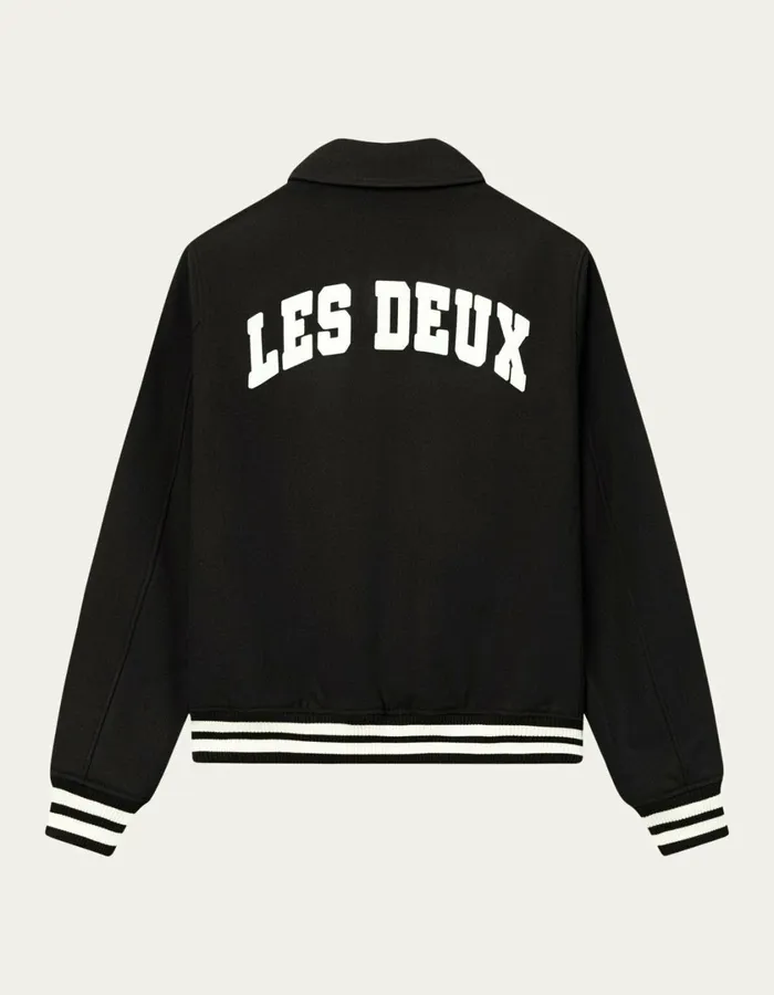 Men Felipe Varsity Wool Jacket 8211 BlackBlack Les Deux JacketsCoats