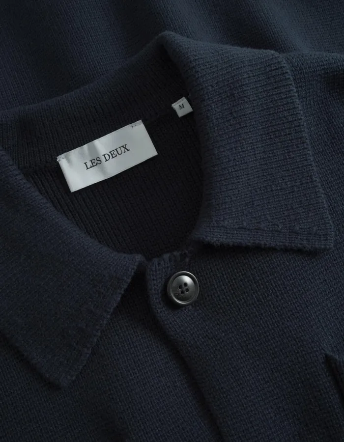 Men Fischer Cotton Milano Overshirt 8211 Dark Navy Les Deux ShirtsOvershirts