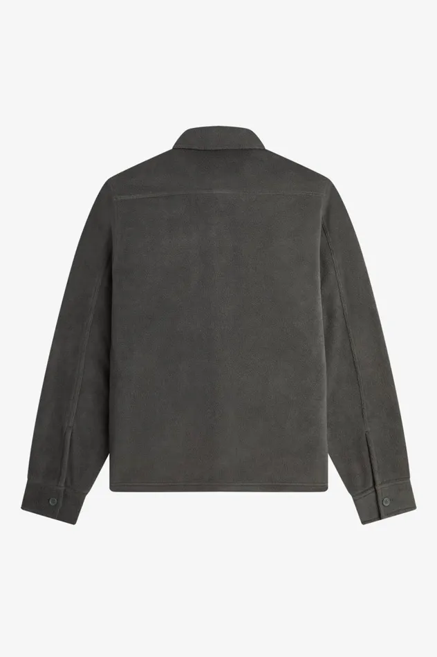 Men Fleece Overshirt Field Green Fred Perry Overshirts