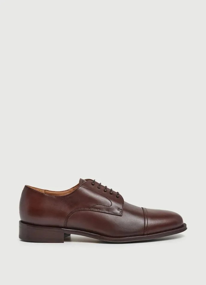 Men Formal Shoes Hackett London Leather Bluchers Brown