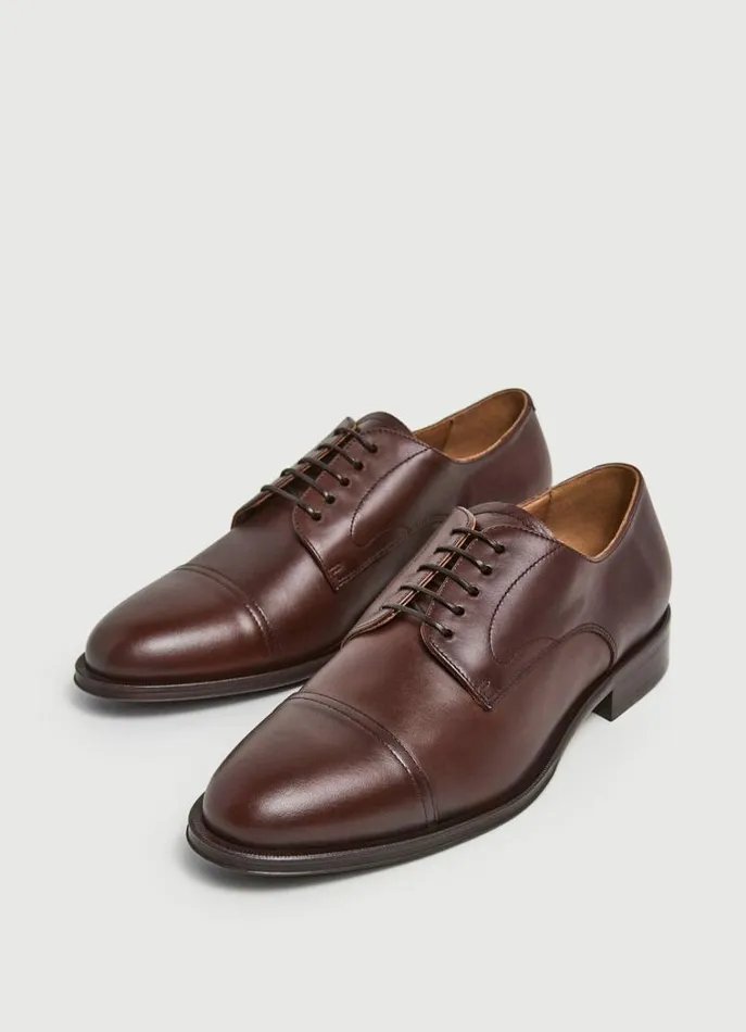 Men Formal Shoes Hackett London Leather Bluchers Brown