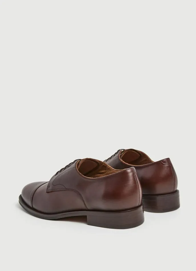 Men Formal Shoes Hackett London Leather Bluchers Brown