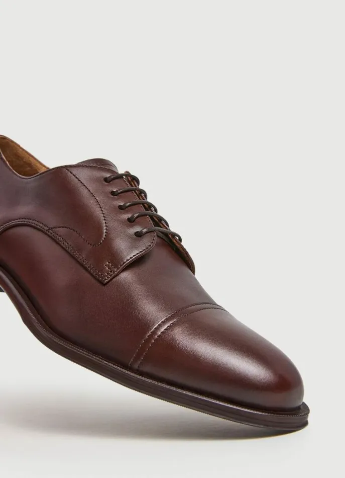 Men Formal Shoes Hackett London Leather Bluchers Brown
