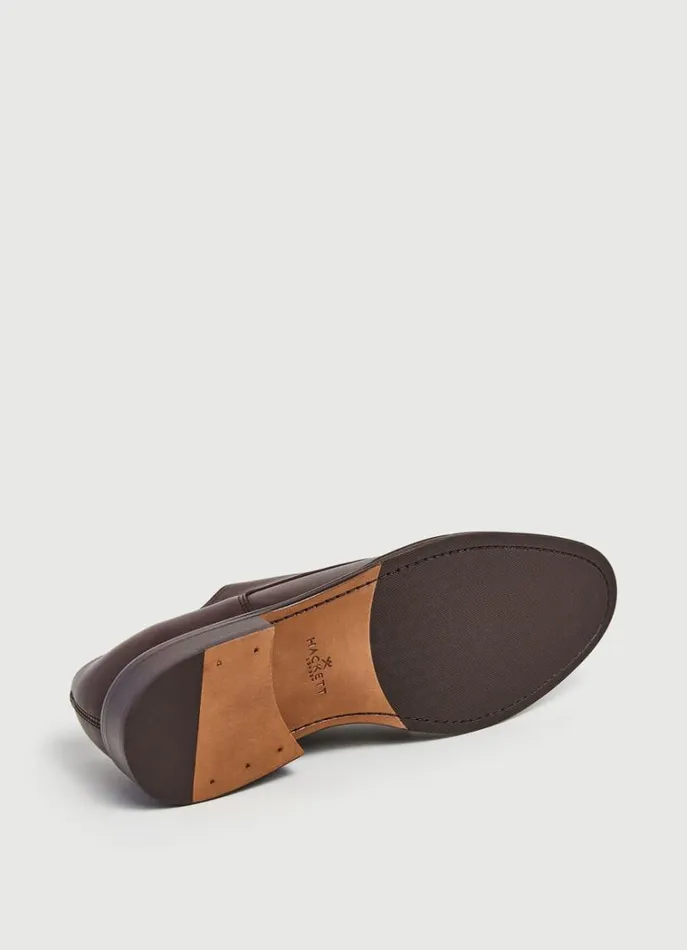 Men Formal Shoes Hackett London Leather Bluchers Brown
