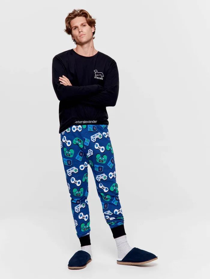 Men Gamer Long John Pj Pant Multi Peter Alexander Pants