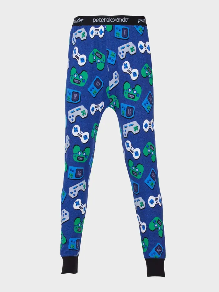 Men Gamer Long John Pj Pant Multi Peter Alexander Pants