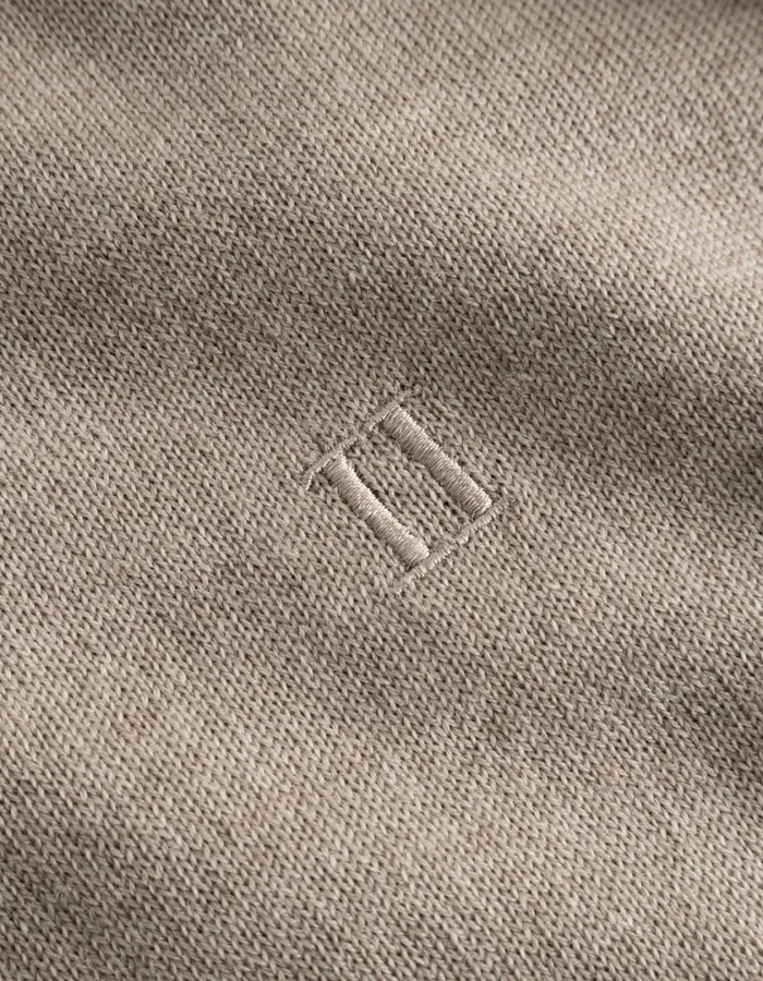 Men Greyson Rollneck Merino Knit 8211 Dark Sand Melange Les Deux Knitwear
