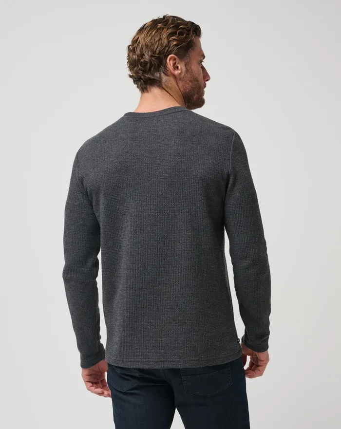 Men Hoodies and Sweatshirts TravisMathew CLOUD WAFFLE CREW Charcoal