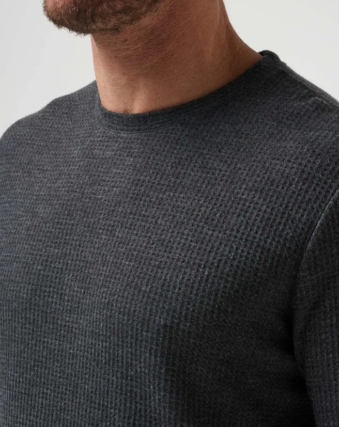 Men Hoodies and Sweatshirts TravisMathew CLOUD WAFFLE CREW Charcoal