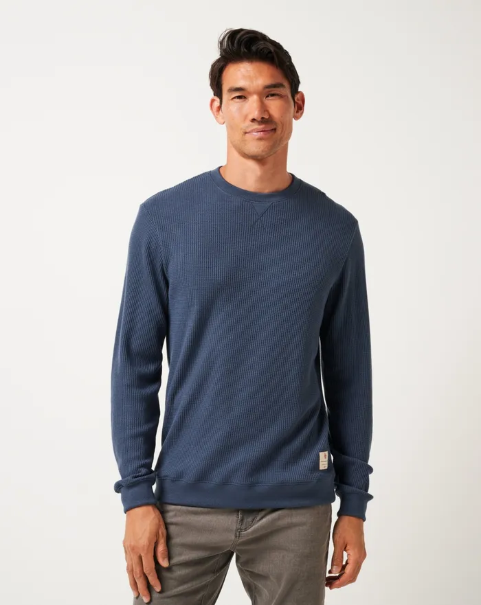 Men Hoodies and Sweatshirts TravisMathew NONREV LONG SLEEVE CREW Mood Indigovintage Indigo
