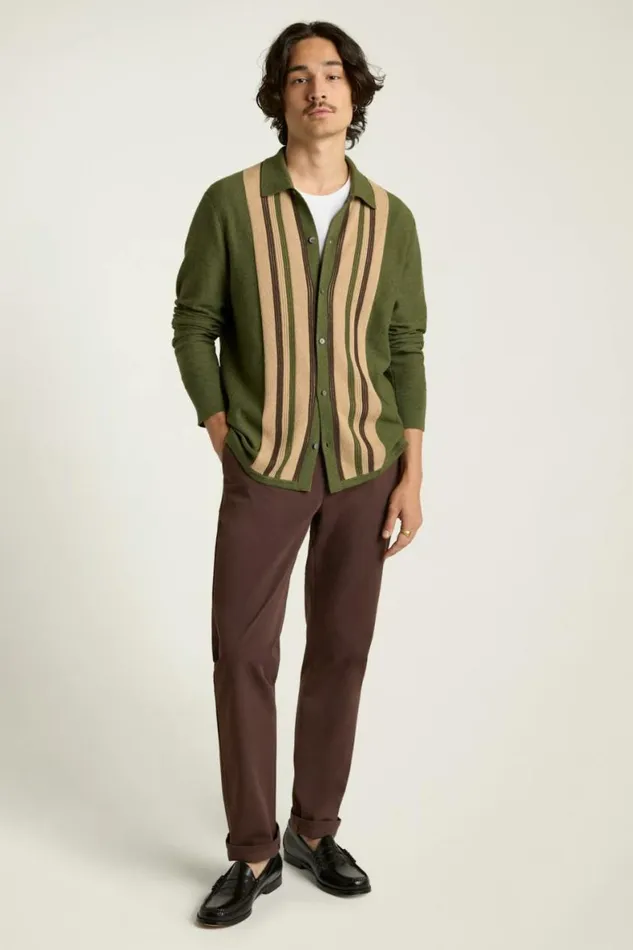 Men Hudson Long Sleeve Sweater Polo Green Cotton Cashmere Stripe Bonobos Cardigans Men Hudson Long Sleeve Sweater Polo Green Cotton Cashmere Stripe Bonobos Cardigans