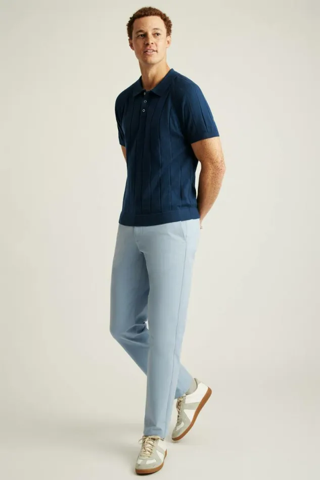 Men Hudson Sweater Polo Blue Merino Raglan Bonobos Polos