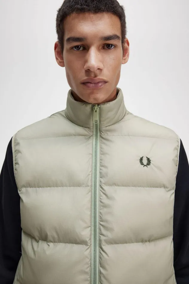 Men Insulated Gilet Seagrass Fred Perry Coats and Jackets
