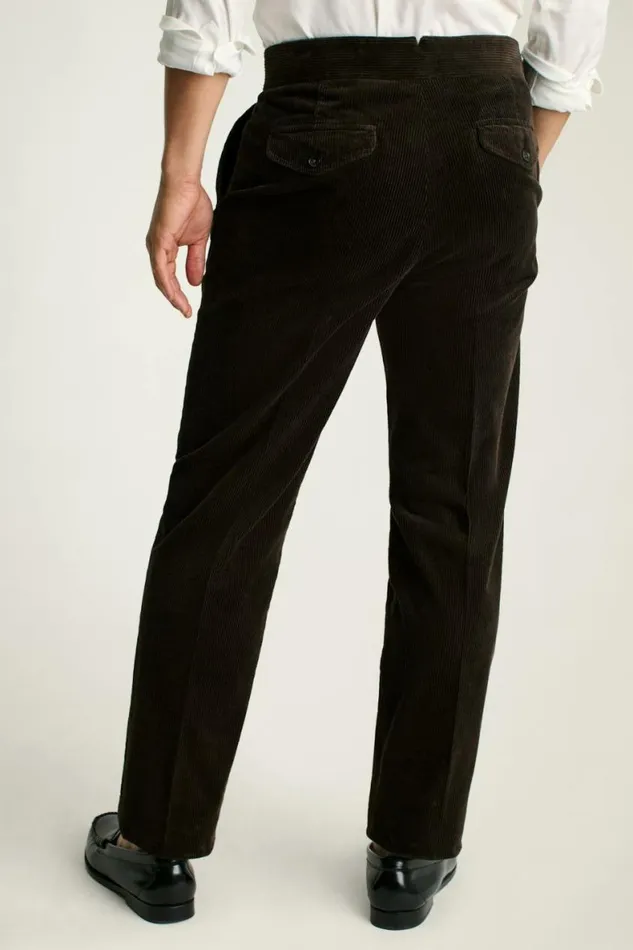 Men Italian Gurkha Trouser Brown Corduroy Bonobos Dress Pants